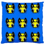 Yellow and blue firefies Large Cushion Case (Two Sides) Front