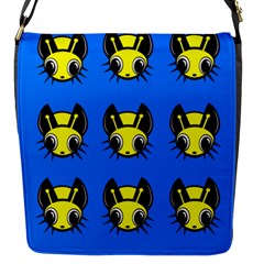 Yellow And Blue Firefies Flap Messenger Bag (s) by Valentinaart