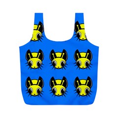 Yellow And Blue Firefies Full Print Recycle Bags (m)  by Valentinaart