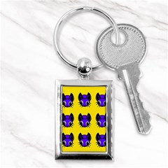 Blue And Yellow Fireflies Key Chains (rectangle)  by Valentinaart