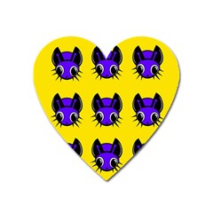 Blue And Yellow Fireflies Heart Magnet