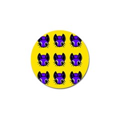 Blue And Yellow Fireflies Golf Ball Marker by Valentinaart