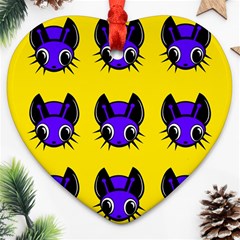 Blue And Yellow Fireflies Heart Ornament (2 Sides)