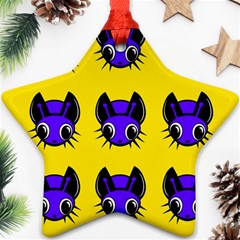 Blue And Yellow Fireflies Star Ornament (two Sides) 