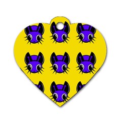 Blue And Yellow Fireflies Dog Tag Heart (one Side) by Valentinaart