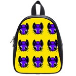 Blue and yellow fireflies School Bags (Small)  Front