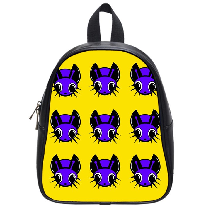 Blue and yellow fireflies School Bags (Small) 