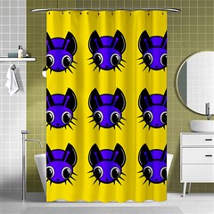 Blue And Yellow Fireflies Shower Curtain 48  X 72  (small)  by Valentinaart