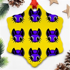 Blue And Yellow Fireflies Ornament (snowflake) 