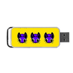 Blue And Yellow Fireflies Portable Usb Flash (one Side) by Valentinaart