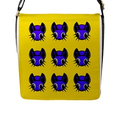 Blue And Yellow Fireflies Flap Messenger Bag (l) 