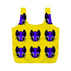 Blue And Yellow Fireflies Full Print Recycle Bags (m)  by Valentinaart