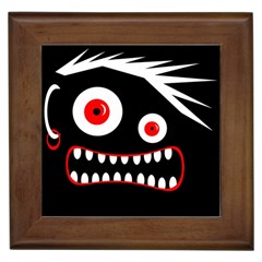 Crazy Monster Framed Tiles by Valentinaart