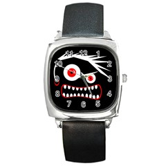 Crazy Monster Square Metal Watch