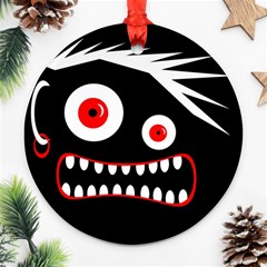 Crazy Monster Round Ornament (two Sides)  by Valentinaart