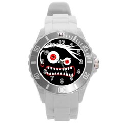 Crazy Monster Round Plastic Sport Watch (l) by Valentinaart