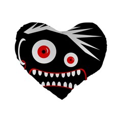 Crazy Monster Standard 16  Premium Heart Shape Cushions by Valentinaart