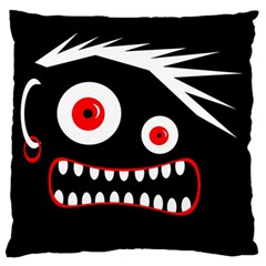 Crazy Monster Large Flano Cushion Case (one Side) by Valentinaart