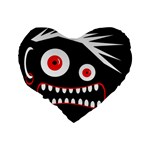 Crazy monster Standard 16  Premium Flano Heart Shape Cushions Back