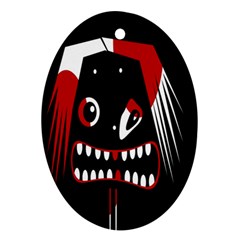 Zombie Face Ornament (oval) 