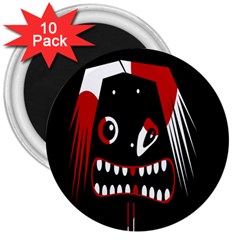 Zombie Face 3  Magnets (10 Pack)  by Valentinaart