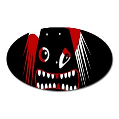 Zombie Face Oval Magnet by Valentinaart