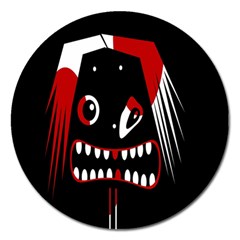 Zombie Face Magnet 5  (round) by Valentinaart