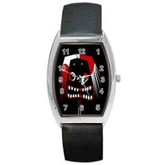 Zombie Face Barrel Style Metal Watch by Valentinaart