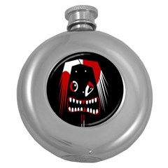 Zombie Face Round Hip Flask (5 Oz) by Valentinaart