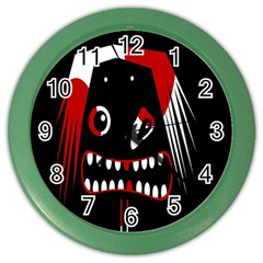 Zombie Face Color Wall Clocks