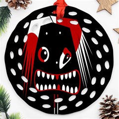 Zombie Face Round Filigree Ornament (2side)