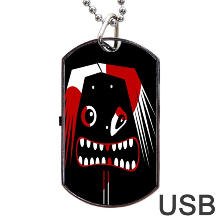 Zombie face Dog Tag USB Flash (Two Sides) 