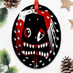 Zombie Face Oval Filigree Ornament (2-side) 