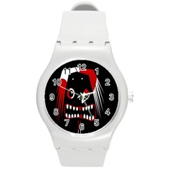 Zombie Face Round Plastic Sport Watch (m)