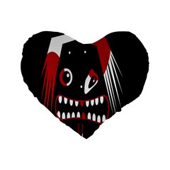 Zombie Face Standard 16  Premium Flano Heart Shape Cushions