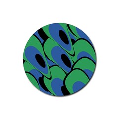 Peacock pattern Rubber Coaster (Round) 