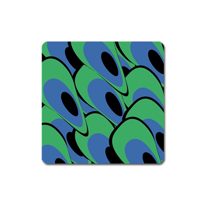 Peacock pattern Square Magnet