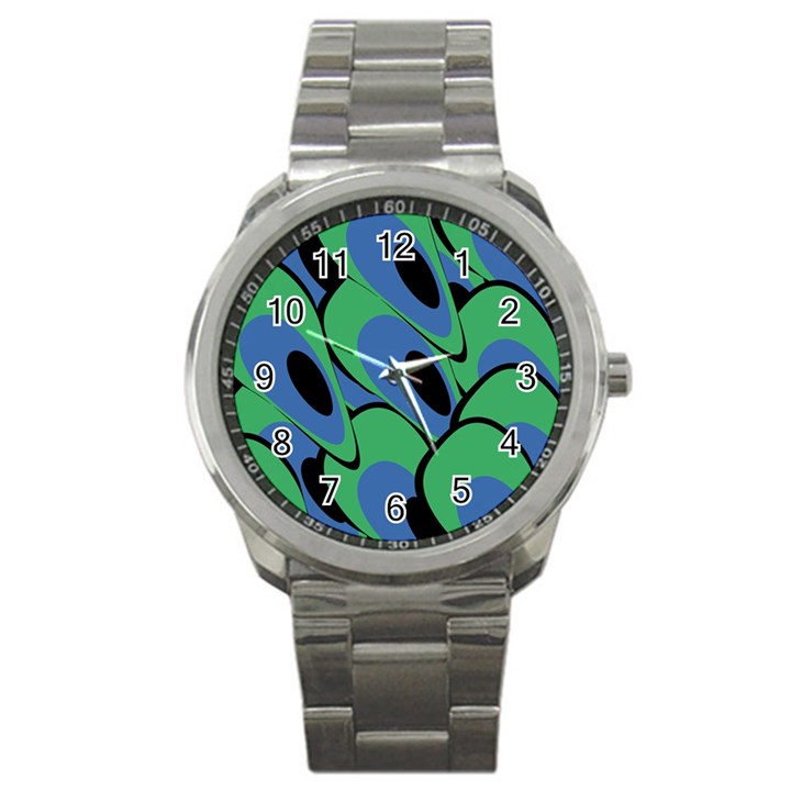 Peacock pattern Sport Metal Watch