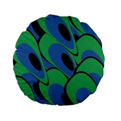 Peacock pattern Standard 15  Premium Flano Round Cushions