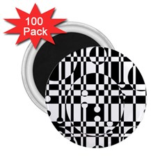 Black and white pattern 2.25  Magnets (100 pack) 