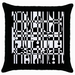 Black and white pattern Throw Pillow Case (Black)