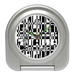 Black and white pattern Travel Alarm Clocks