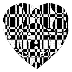 Black And White Pattern Jigsaw Puzzle (heart)