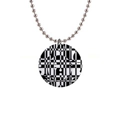 Black and white pattern Button Necklaces