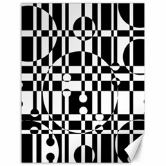 Black and white pattern Canvas 12  x 16  