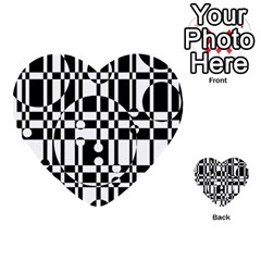 Black and white pattern Multi-purpose Cards (Heart) 