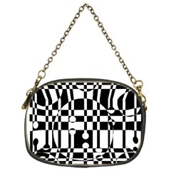 Black and white pattern Chain Purses (One Side) 