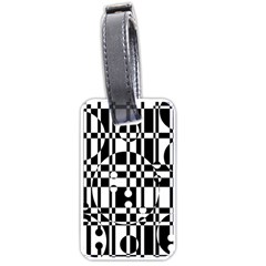 Black and white pattern Luggage Tags (One Side) 