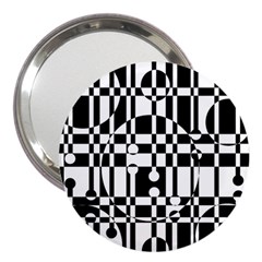 Black and white pattern 3  Handbag Mirrors