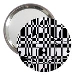 Black and white pattern 3  Handbag Mirrors Front